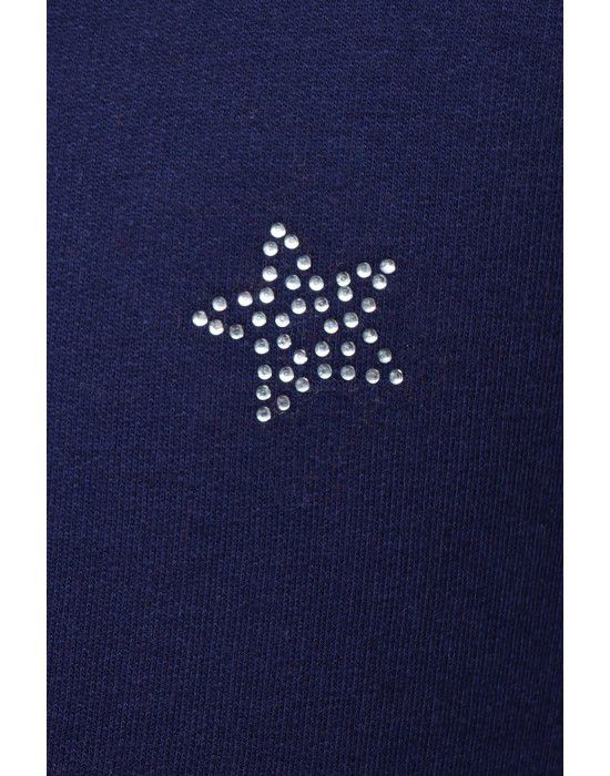 Girls Sweatshirt star  Printed design with zipper navy